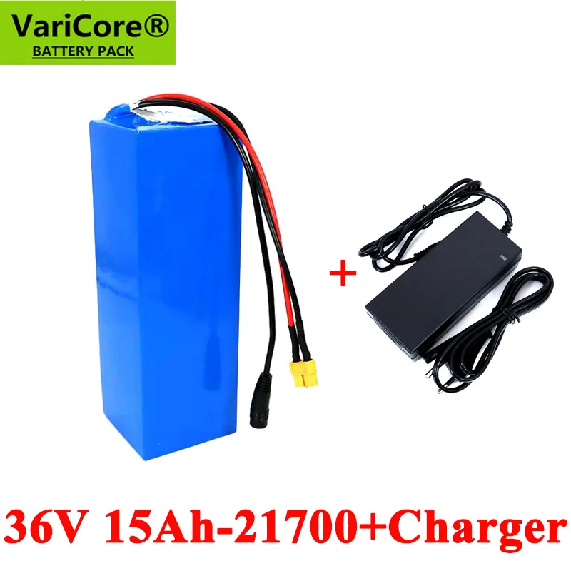 

VariCore 36V 15Ah 21700 10S3P battery pack 500W high power batteries 42V 15000mAh Ebike electric bicycle BMS and 2A Charger