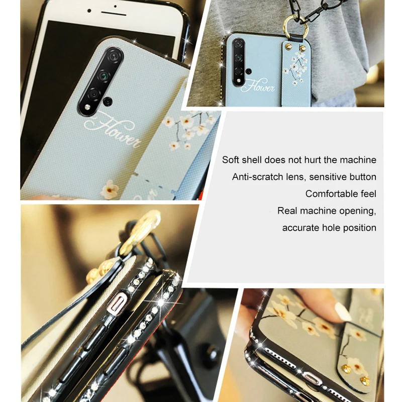 Чехол-бампер на запястье для Huawei Honor 20 Pro 10 9 lite light 9i P Smart Plus 2019 силиконовый чехол с