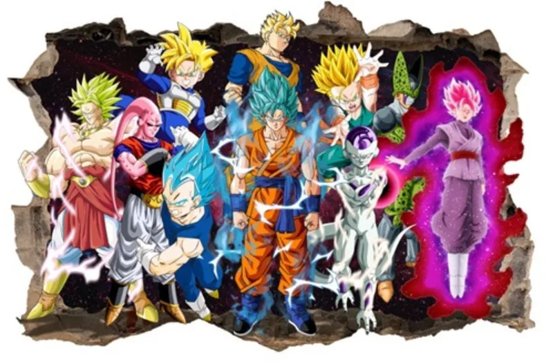 Наклейка s Виниловая Наклейка Декор Dragon Ball Z Гоку мультфильм 3D дети аниме разбиться настенное украшение для комнаты мальчик девочка стена