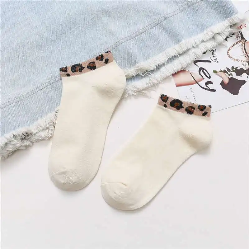 

Spring and summer new socks children's net red leopard pattern women's boat socks cotton shallow mouth socks
