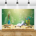 Back To School фоны для фотографирования с изображением светильник боке карандаши доски книг стола Детский фон для портретной Фоны реквизит Фотофон для студийной съемки