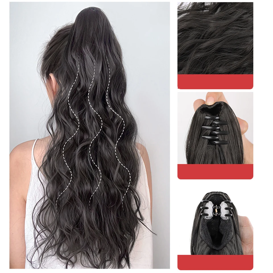 

LM Synthetic Claw Clip straight Ponytail Long straight Ponytail Extension Claw Clip In Ponytail Hair Extensions For Women