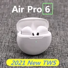 Air Por 6 TWS беспроводные наушники Bluetooth 5,0 мини-наушники с микрофоном 8D Stero HiFi наушники с сенсорным управлением для Android iOS