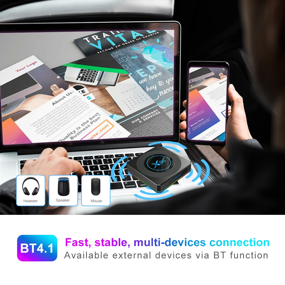 Приставка Смарт-ТВ X96 X4 Android 11 0 высокопроизводительный процессор Amlogic S905X4 2 4/5 ГГц