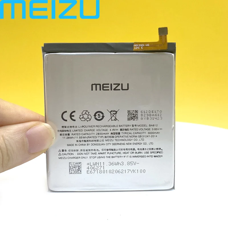 Оригинальный аккумулятор Meizu BA612 3000 мАч сменный на мобильный телефон для M6 12M M5M612Q