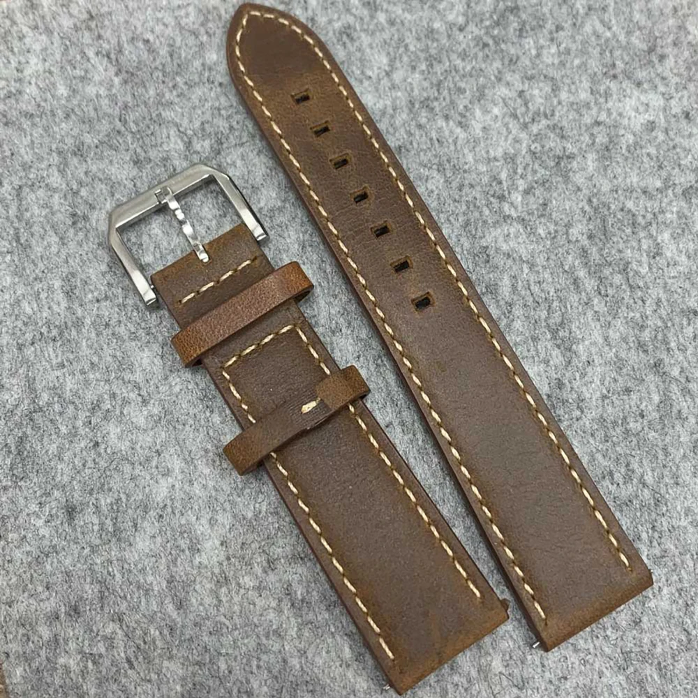 

Leather watch band 20x18mm watchband original Brown Stainless Steel Buckle Genuine 20mm iWatch strap new style ремешок для часов