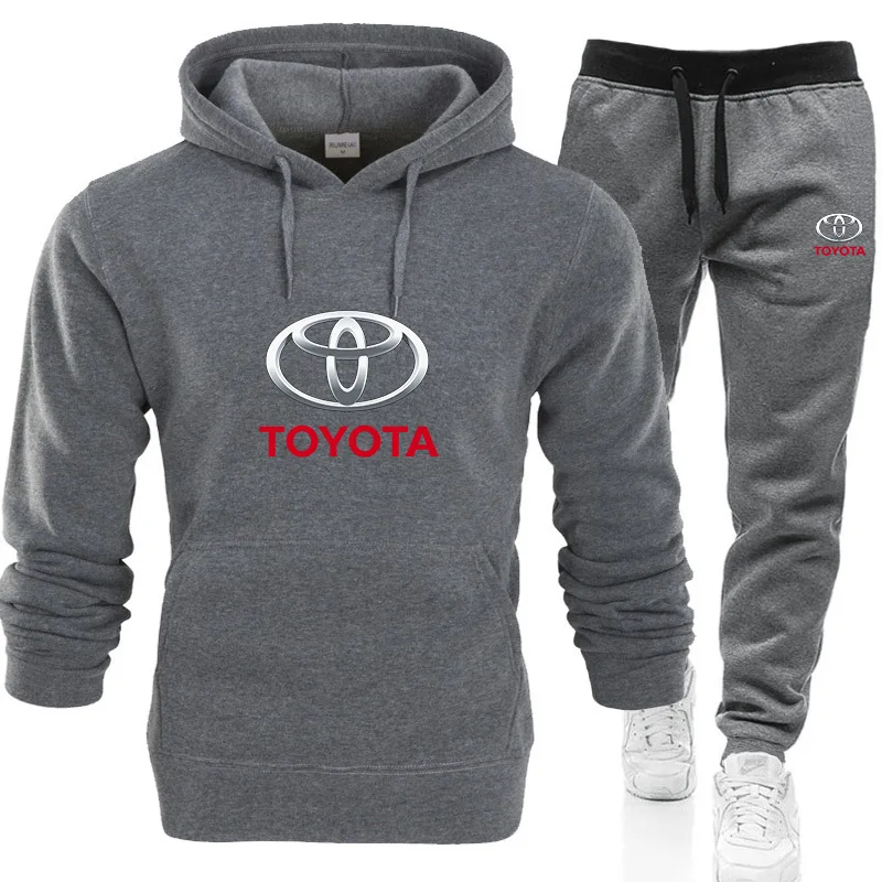 

Toyota Car Logo New Mens Hooded Sweatshirt+pants 2 Piece Sets Tracksuit Pullover Print Hoodie Sportwear Casual Sportsuit