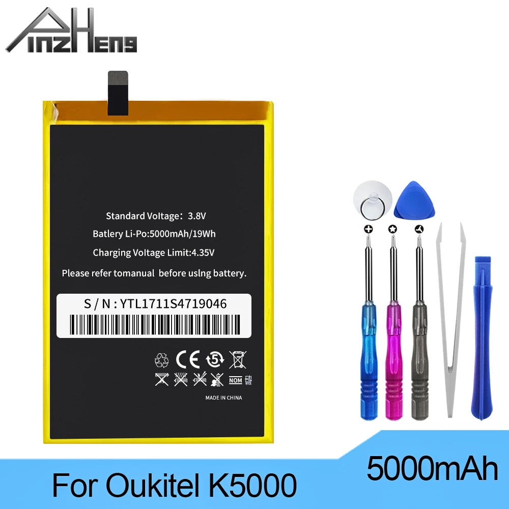 

PINZHENG 5000mAh High Capacity Phone Battery For Oukitel K5000 Replacement Batteries For Oukitel K5000 Mobile Phone Bateria
