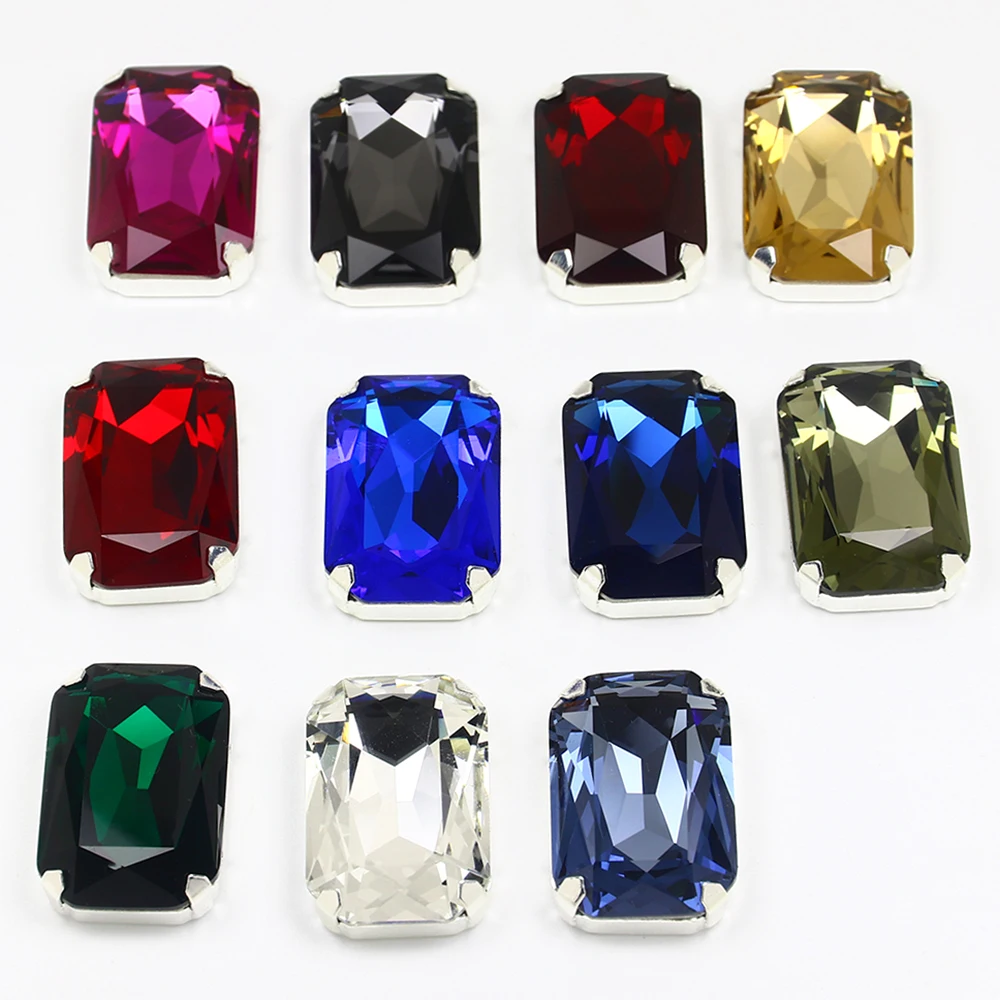 27*18 мм прямоугольная хрустальная пришивная стразы аппликация плоская задняя