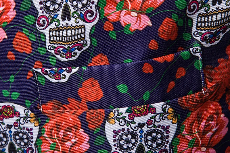 

Free Shipping New Christmas Vest New Year Men's Christmas 3D Rose Skull Printed Vest Men's Suit Vest Wedding MJ189