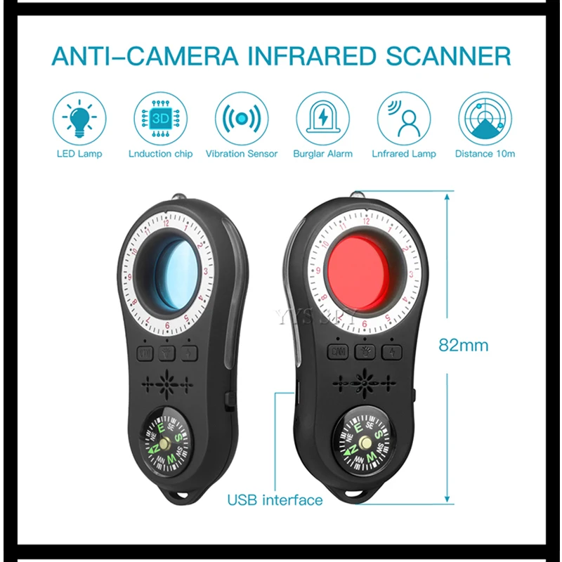 

Anti Candid Infrared Scanner Hidden Camera Detector RF Signal Eavesdropping Cam Vibrator Spy Gadgets Signal Audio Bug Finder