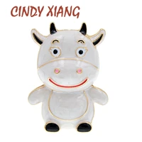 cindy xiang cute enamel baby cow brooch 2021 zodiac pin bull cattle jewelry fashion animal design accessories high quality