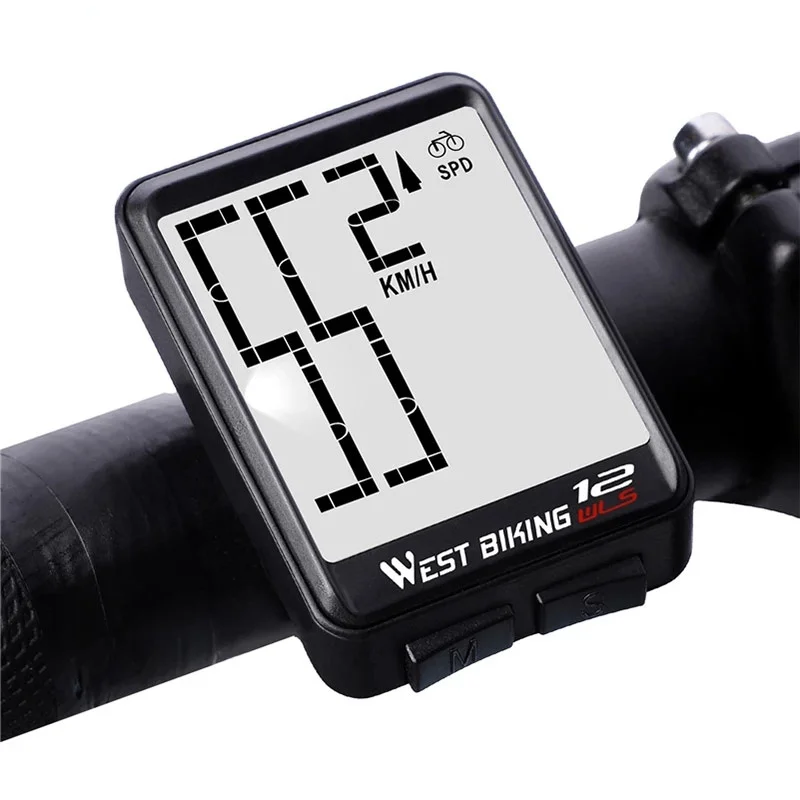 

Wireless Bicycle Computer Large Digital Bike Computer Odometer Speedometer Bike Thermometer Waterproof LCD Backlight