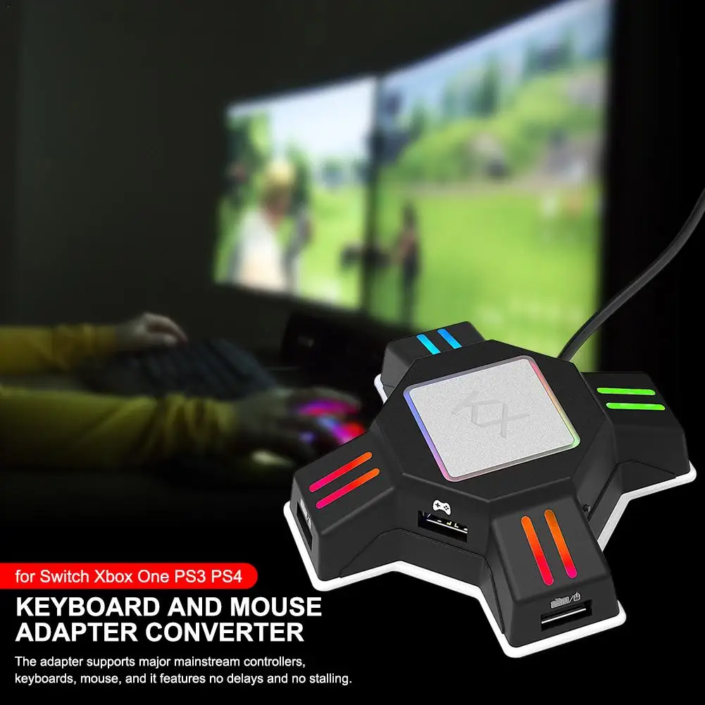 

KX USB-адаптер для игровых контроллеров, конвертер видео игр, клавиатуры, мыши, конвертер для Xbox One, PS4, PS3, аксессуары, адаптер