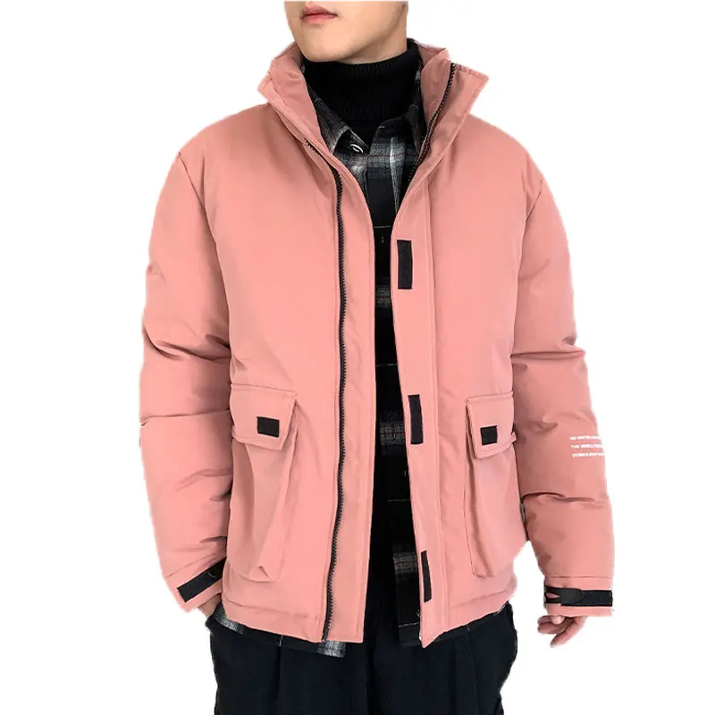 Повседневная мужская зимняя куртка хлопок куртка-парка корейский стиль черный