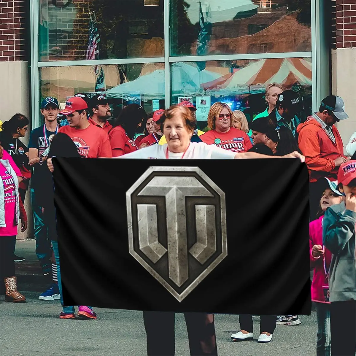 

New Design World of Tanks Wot Fitness Atmungsaktivess Loose Casual Tops Flag