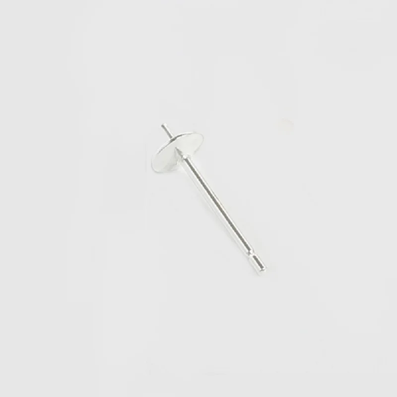 4pair Genuine 925 Sterling Silver Color Stud Earrings Pin Post Findings DIY Jewelry Accessories