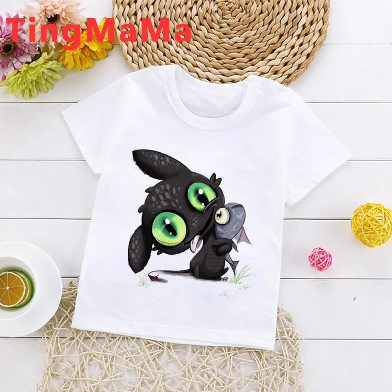 Kawaii/футболка Как приручить дракона Детская забавная футболка с рисунком 2020