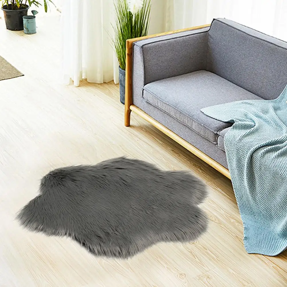 

fashion Plush carpet polyester Plum Blossom Shape Carpet Solid Color Mats for Home Tea Table Sofa Decoration