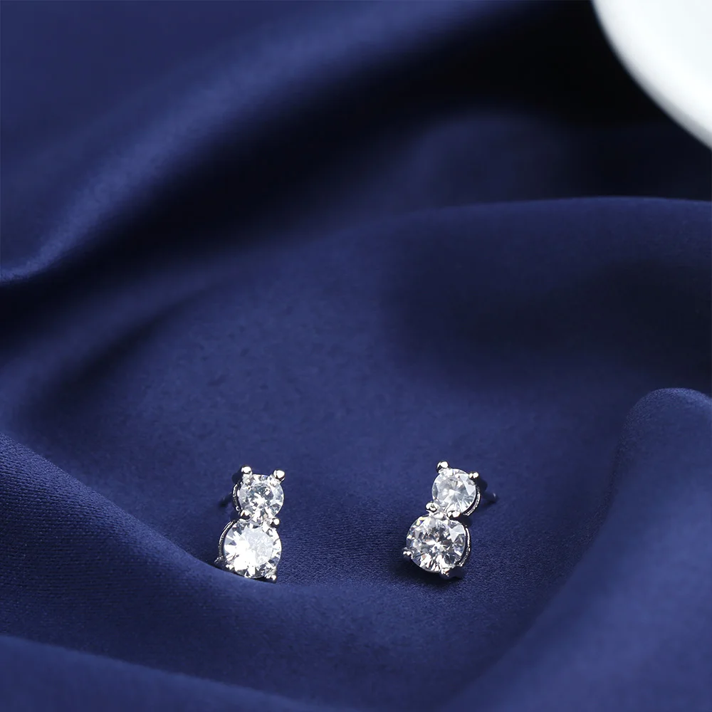 1 пара хрустальных сережек Красивые посеребренные модные циркониевые