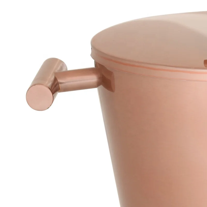 Large capacity 3L copper vintage hammered beer cool ice bucket with lid |