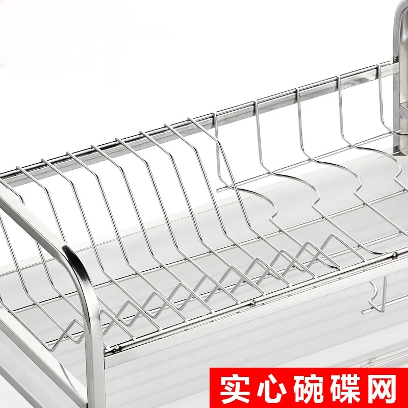 

Multi functional 304 stainless steel kitchen single layer dish drain rack storage rack Lu41915