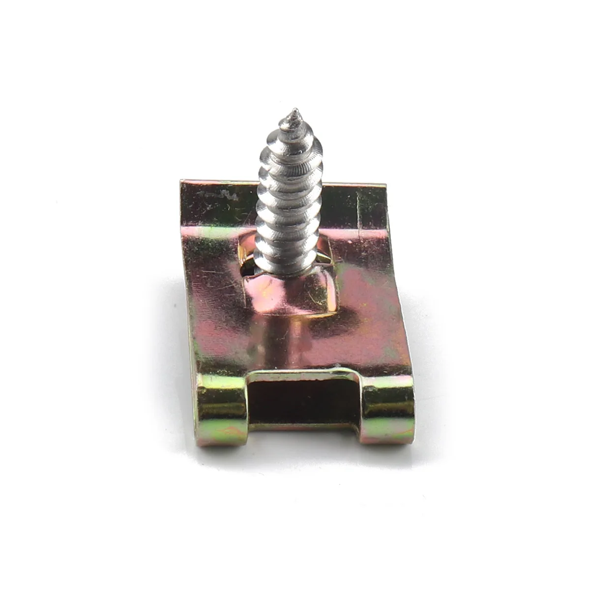 

480pcs 4 Specifications-Galvanized U-Shaped Reed Nuts Manganese Steel Clip Nuts With Stainless Steel Screws