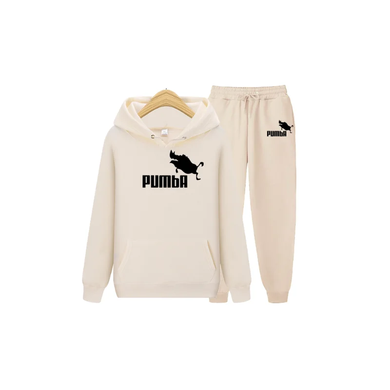 

Men's suit + pants with hood, men's sportswear with zipper, autumn and winter hoodie