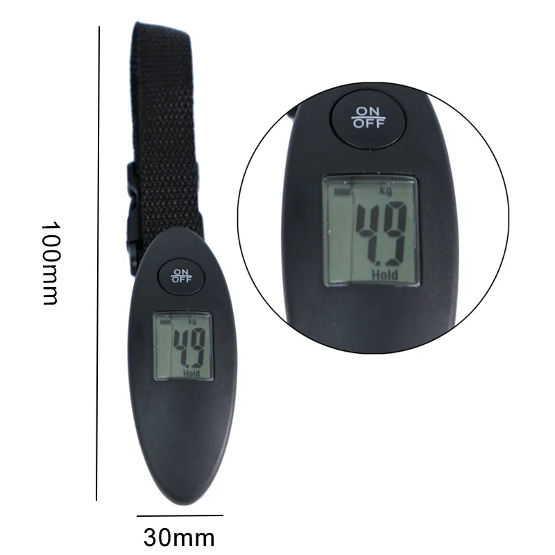 black 40 кг/100 г цифровые часы цифровые Чемодан весы Портативный электронные весы с ЖК-дисплеем Подсветка чемодан покупок подвесной Вес весы с ремешком - Цвет: black