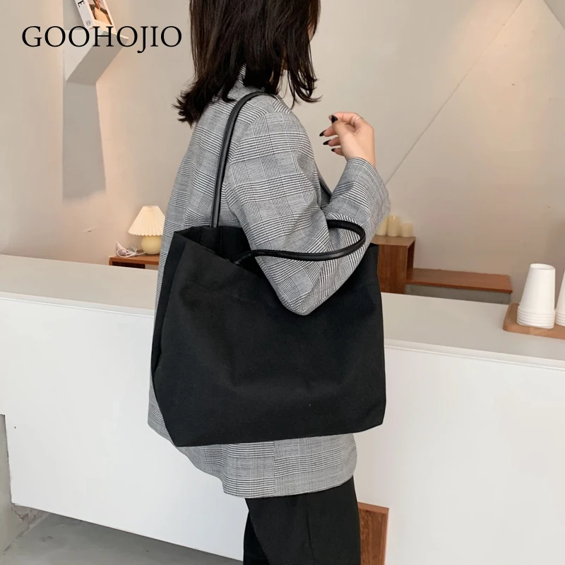 

2021 New Women's Handbag Fashion Canvas Handbag Leisure Women's Daily Shopping Large Capacity Environmental Protection Bag