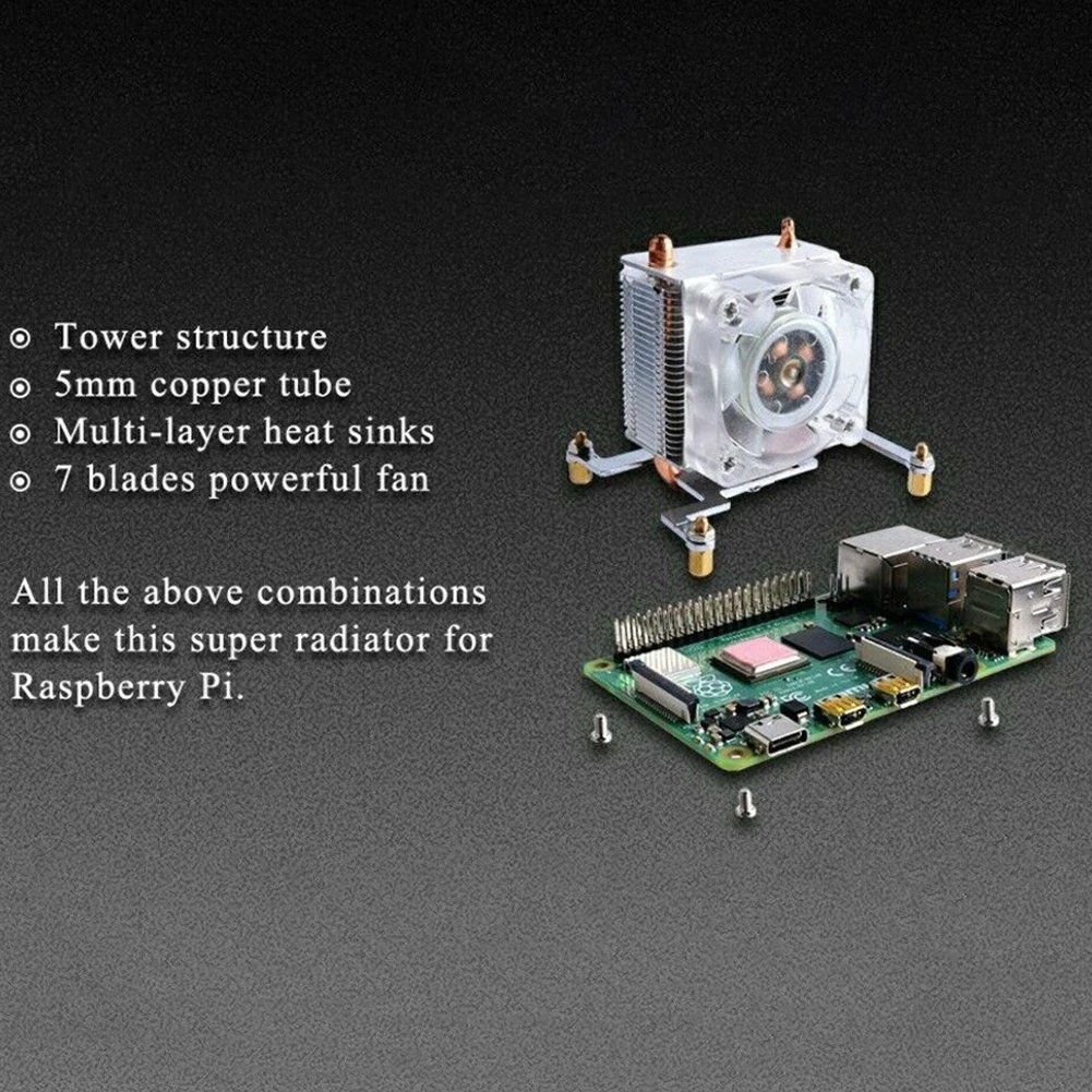 

Portable Mini Accessary Tower Cooler CPU RGB Computer Components Electric Radiator Air Cooling Fan Travel For 3B 4B