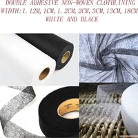 1cm 112cm double sides adhesive white black irononsoft non woven paper interlining fabric patchwork sewing diy accessories 1744