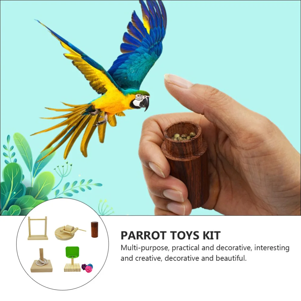

5PCS Pet Parrots Throw Ring Bird Parrot Push Grind for Bird Home Store Parrot