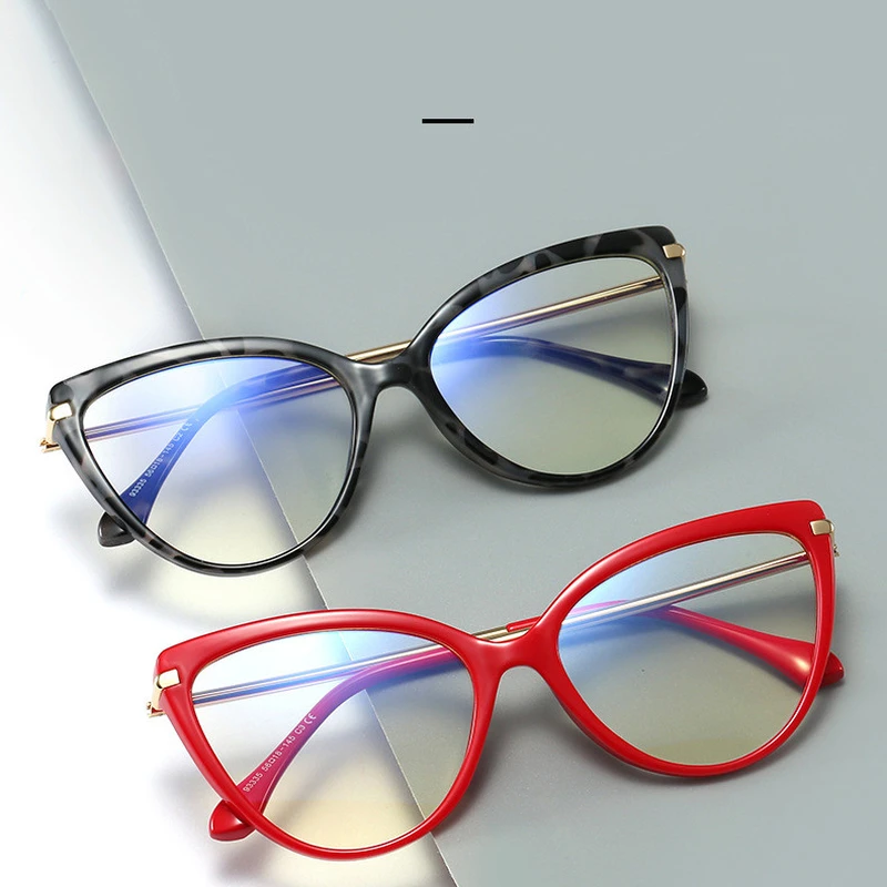 

retro cat eye glasses women 2020 brand anti blue light TR90 eyewears frame fashion plain mirror can be equipped with myopia