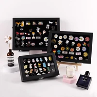 badge storage box transparent dust proof medal jewelry box large capacity brooch wall display frame pin gift box collection
