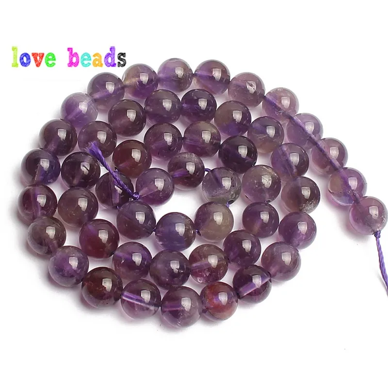 Круглые бусины из натурального камня аметисты фиолетовые кристаллы свободные