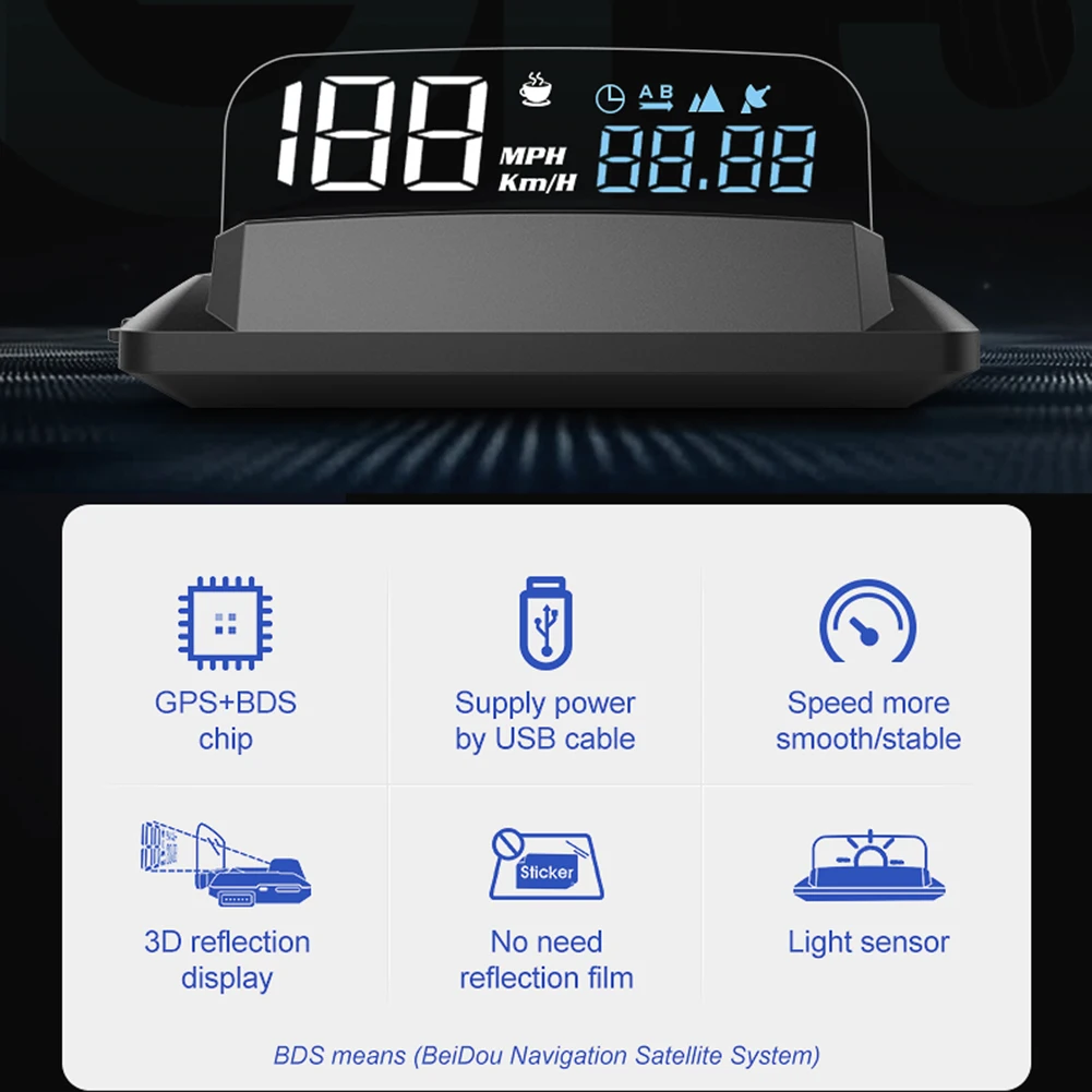 G3 Авто HUD Км/ч GPS Спидометр превышение скорости Предупреждение усталость