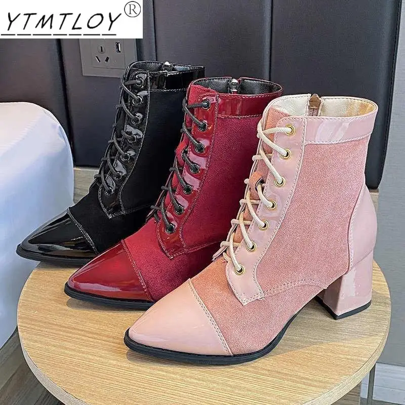 

Ladies Cross Strap Ankle Boots Ladies Pointed Stiletto High Heels Fall Ladies Flocking High Heels Ladies Zipper Womens Boots