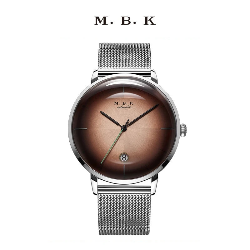Brown Dial Relogio Masculino m.b. K брендовые роскошные механические часы для мужчин с 3D изогнутым сапфировым кристаллом циферблат Автоматические наручные часы для мужчин Saat - Цвет: Brown Dial