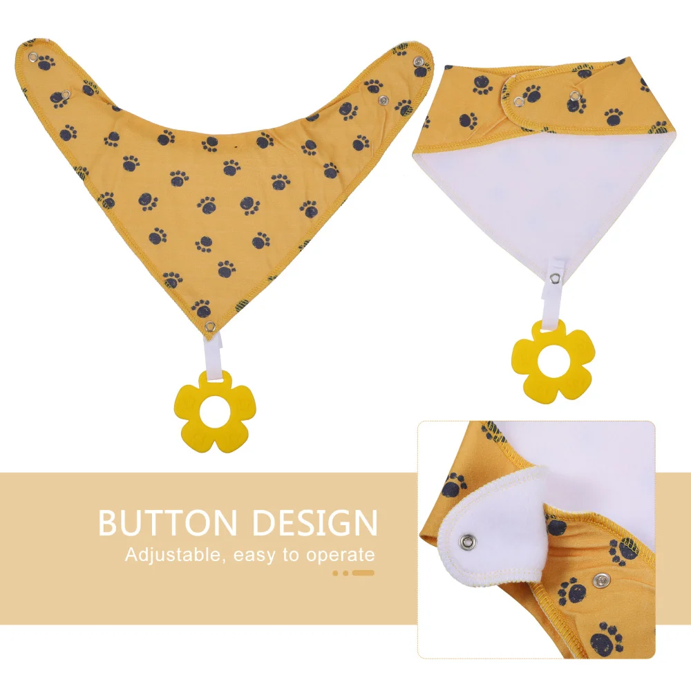 

4Pcs Bibs Newborn Cotton Saliva Towel Teether Triangle Scarf