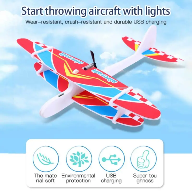 

Airplanes USB Electric Hand Inertial Foam Toy Plane Model Outdoor Toy US