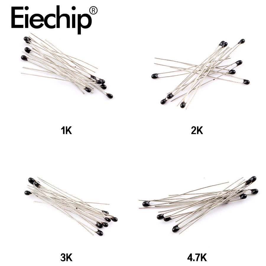 100pcs/lot 10 Values NTC thermistor Thermal Resistor Kit NTC-MF52AT Resistors set 1K 2K 3K 4.7K 5K 10K 20K 47K 50K 100K 5% 3950B