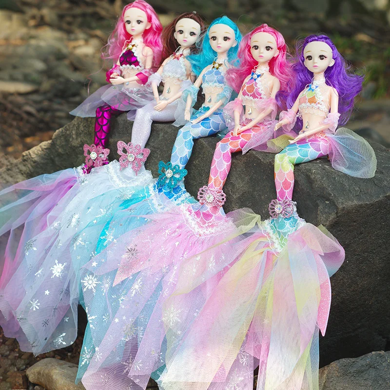 

45cm Baby BJD Mermaid Dolls DIY Makeup Bjd Toys 13 Joints Movable Cute Swimming Mermaid Doll For Girl Children Toy Gifts No Wing