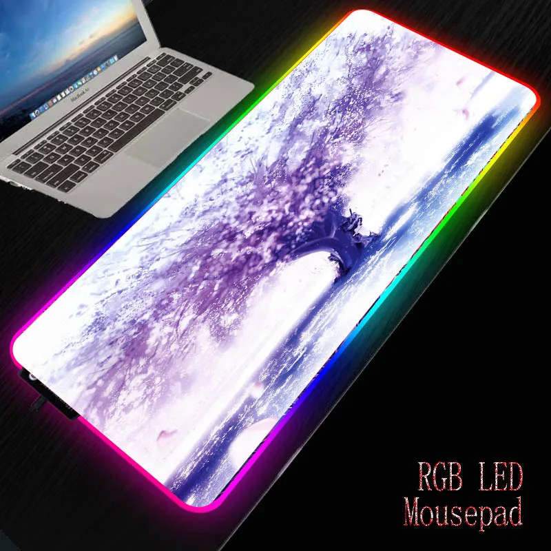 Большой игровой коврик для мыши Mairuige с рисунком дерева RGB светодиодный