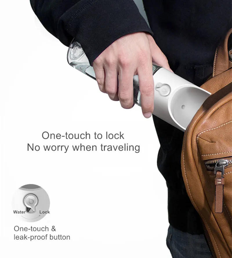 PETKIT Портативный собака бутылка для воды чаша с одним касанием ПЭТ-бутылки 400 мл/300