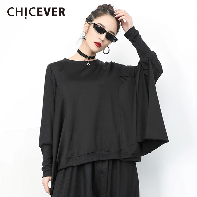 Женский трикотажный свитер с круглым вырезом и рукавами летучая мышь | Женская