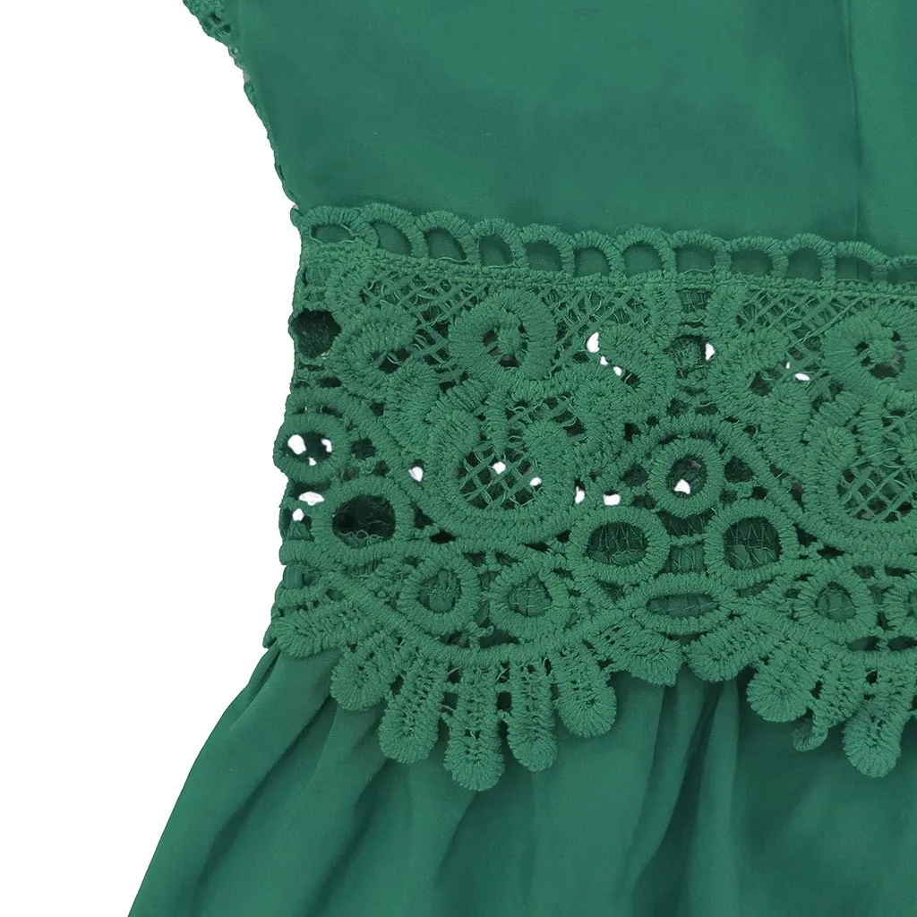 

Women Playsuit Lace Patchwork V-Neck Sling Backless Playsuit Sexy Slim Playsuit Beach combinaison short femme #E