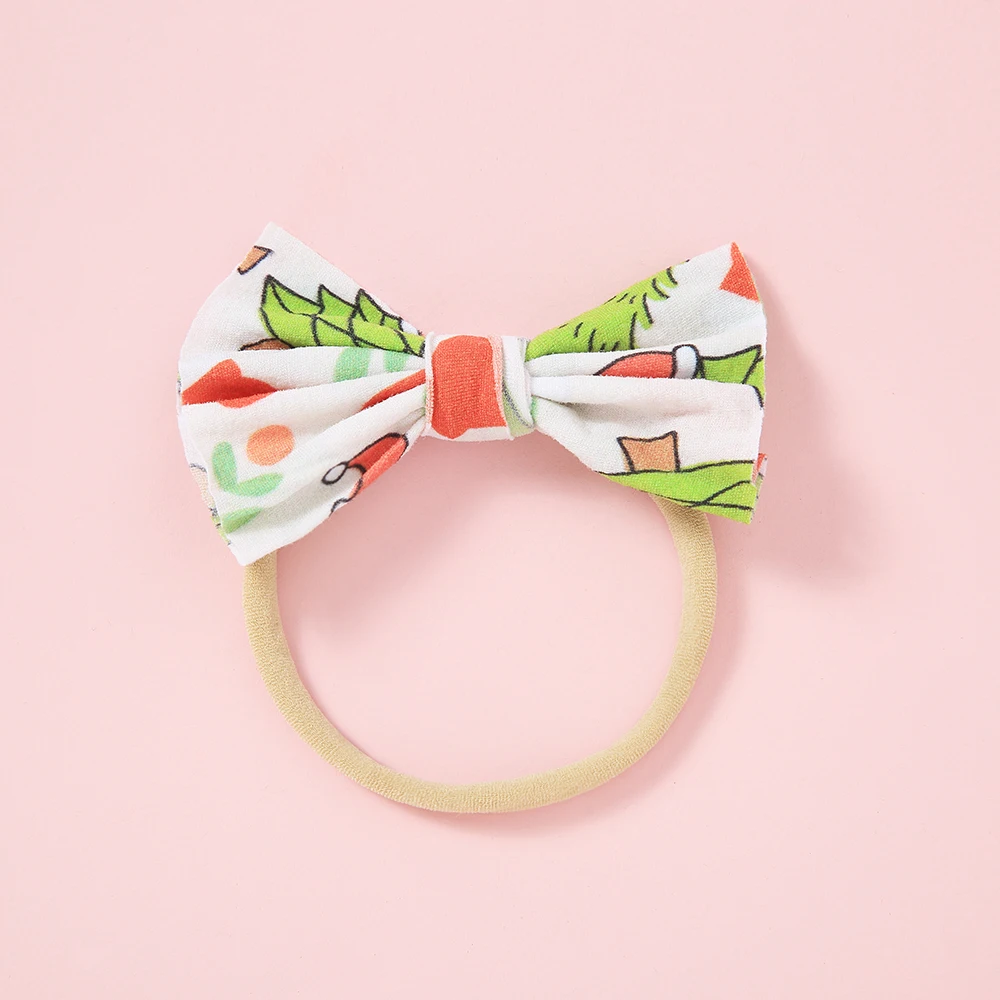 50 шт./лот фламинго/арбуз/клетка/цветочный принт бант из нейлона повязка на голову