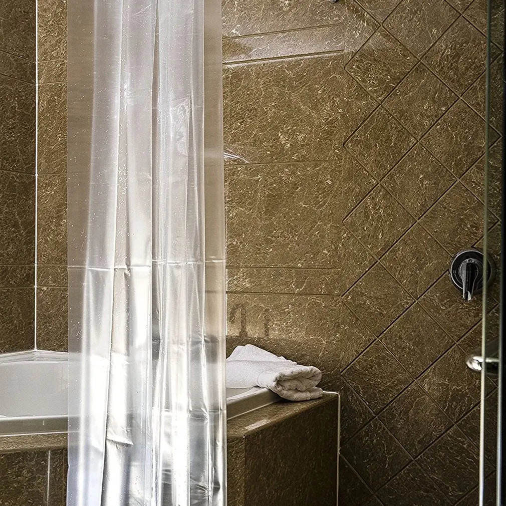 

Clear Shower Curtain Liner PEVA Light Weight Waterproof Odorless With Rust-Resistant Grommets Holes Shower Curtain