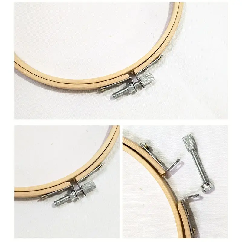 

4 Pieces Round Embroidery Hoop Set Bamboo Circle Cross Stitch Hoop Ring For art Craft